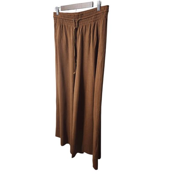 Free People Dream Medium Drawstring Wide Leg Sweatpants Pants Brown - Picture 6 of 10